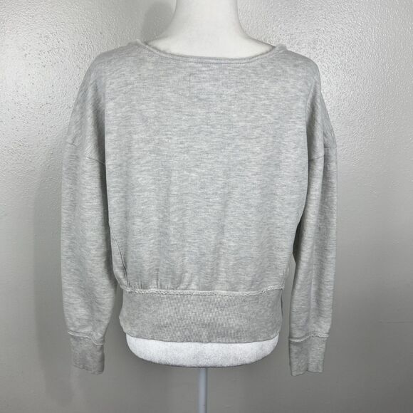 Maeve Anthropologie Sweater Women Medium Grey Pullover Boat Neck Sweatshirt Top - Picture 4 of 14